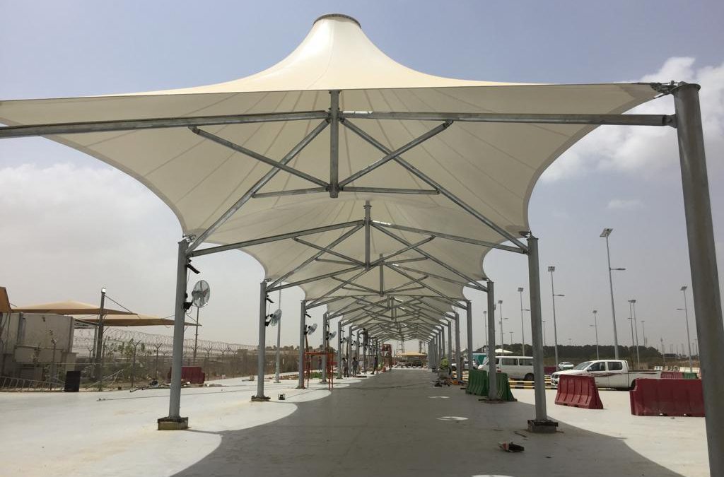 Walkway Shade in Hajj Terminal at King Abdul Aziz International Airport (KAIA-HTC)